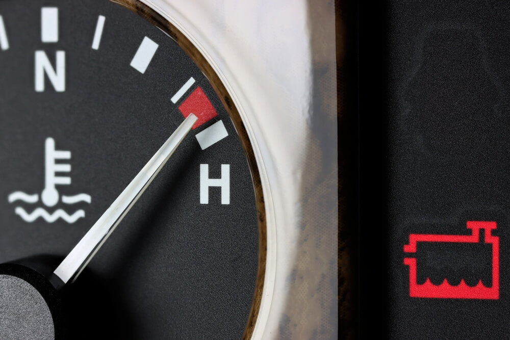 Auto die erg warm is